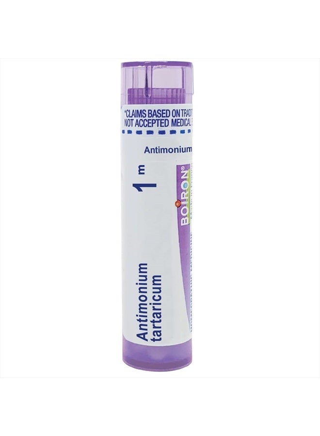 Boiron Antimonium Tartaricum 1M for Thick Mucus & Non Productive Cough - 80 Pellets - Image 1