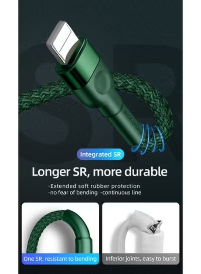 Hamzone Type C to Lightning Fast Charging Cable 60W 1M, Nylon Braided USB-C to Lightning Charger Cord for iPhone, iPad, MacBook, Supports PD Fast Charging - Image 5