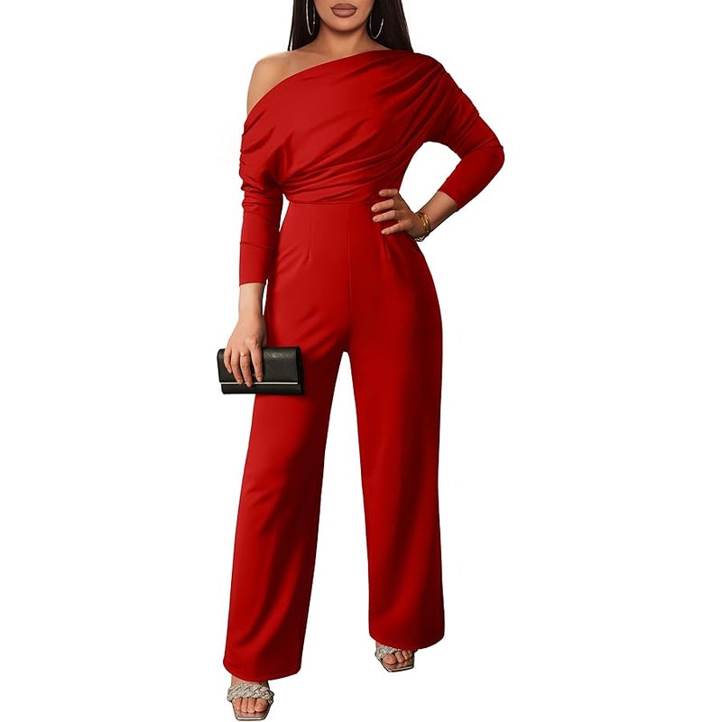 YMDUCH Women Elegant Off Shoulder Jumpsuits Fashion Jumpsuits - Image 1