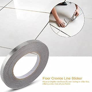 Chavda 50m Home Tile Sticker Waterproof Gap Sealing Tape Strip Adhesive Tile Decoration Floor Tape for Floor and Wall1cm x 50m Silver - Image 2
