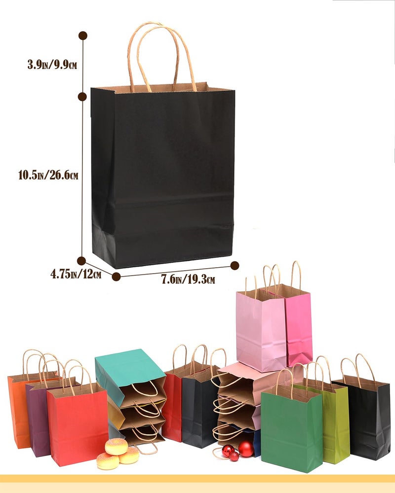 qiqee Medium Size Paper Gift Bags With Handles 10.6"x8.3"x4.3" 16 Solid Colors Party Favor Bagsï¼ˆ16-Packsï¼‰ - Image 5