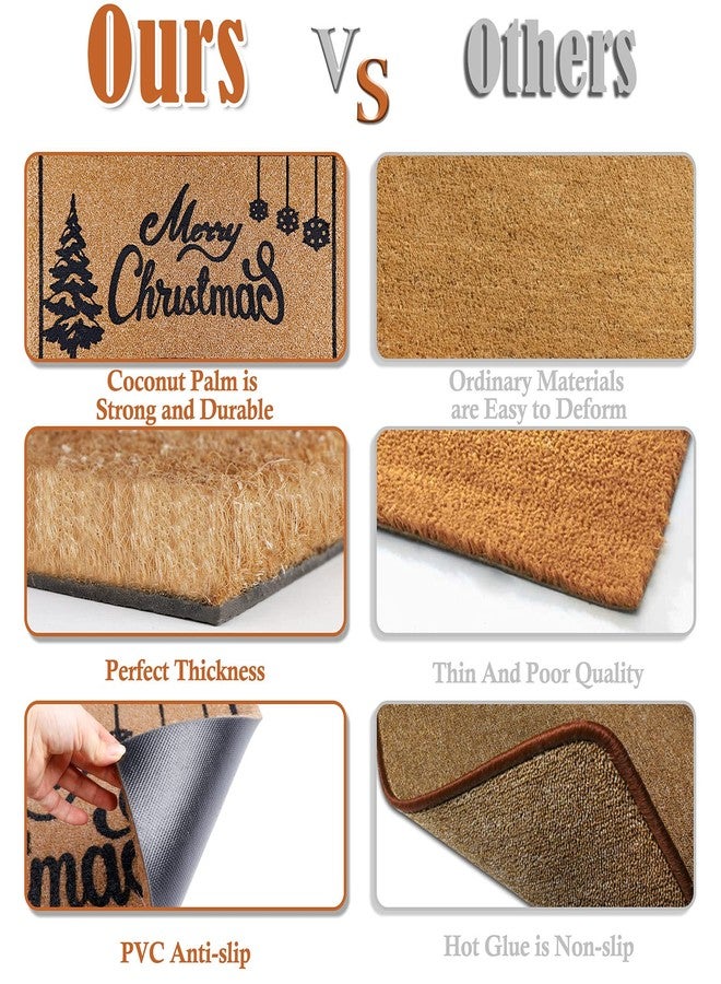 OurWarm Christmas Doormat 30 x 17 Inch Outdoor Welcome Mat , Coir Front Door Mat with Anti-Slip PVC Back, Resist Dirt Door mat Christmas Decor for Home Entryway Indoor - Image 4