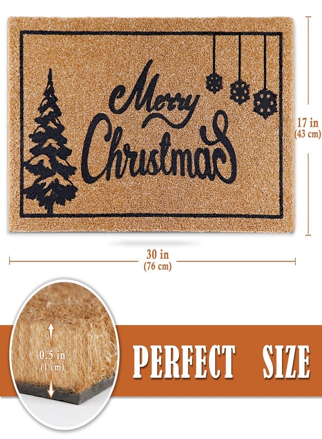 OurWarm Christmas Doormat 30 x 17 Inch Outdoor Welcome Mat , Coir Front Door Mat with Anti-Slip PVC Back, Resist Dirt Door mat Christmas Decor for Home Entryway Indoor - Image 2