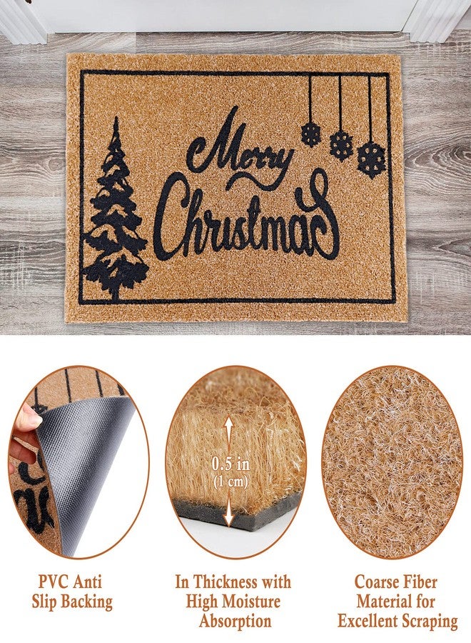 OurWarm Christmas Doormat 30 x 17 Inch Outdoor Welcome Mat , Coir Front Door Mat with Anti-Slip PVC Back, Resist Dirt Door mat Christmas Decor for Home Entryway Indoor - Image 3