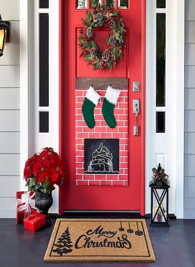 OurWarm Christmas Doormat 30 x 17 Inch Outdoor Welcome Mat , Coir Front Door Mat with Anti-Slip PVC Back, Resist Dirt Door mat Christmas Decor for Home Entryway Indoor - Image 5