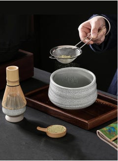 MissTiara Japanese Matcha Tea Set, 7Pcs Matcha Whisk Set with Matcha Bowl, Matcha Bamboo Whisk, Scoop, Whisk Holder, Stainless Steel Tea Sifter, Tea Making Kit Assorted  - Image 3