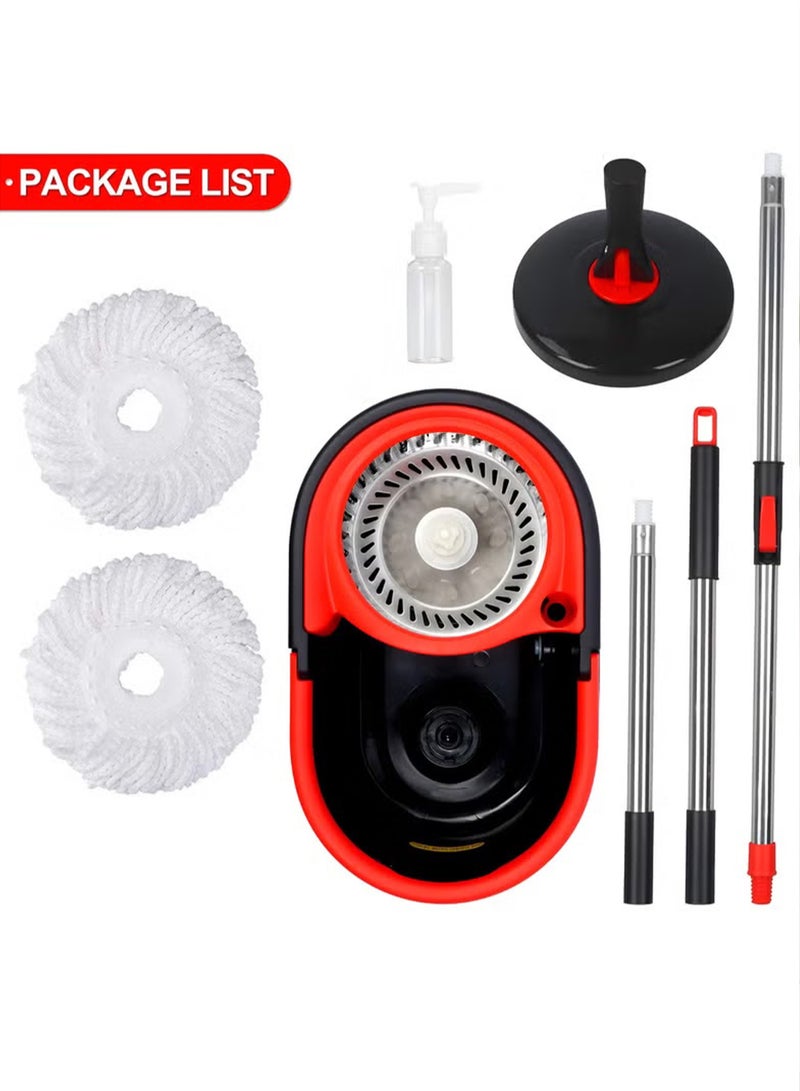 MarkedOne 360° Spin Mop with Wheels and Spray Bottle - Floor Cleaner with Stainless Steel Adjustable Handle, Includes 2 Reusable Super Absorbent Mop Heads for Effortless Cleaning - Image 5