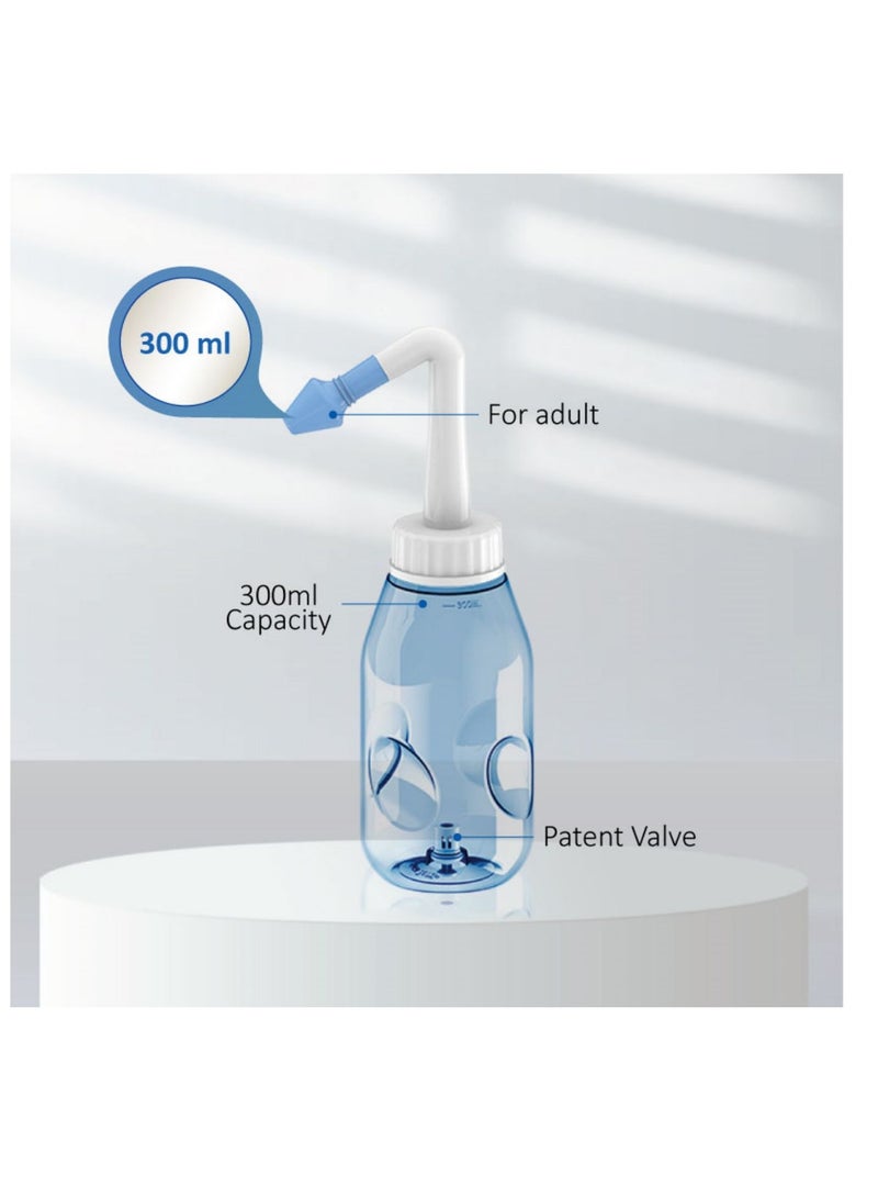waterpulse Nose Wash Neti Pot Sachets Rinse Nasal Irrigation With Water Pulse Saline Bottle Blue 300ml - Image 5