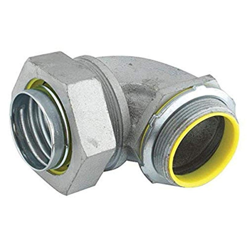 RACO HubbellRaco 3544 Liquid Tight Connector Steel 90 Degree Insulated 1 Pack of 10Grey