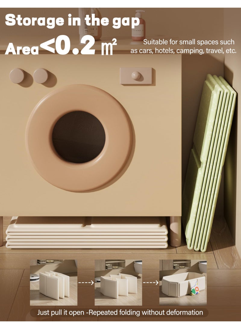 زيريفام حوض استحمام قابل للطي للأطفال، حوض استحمام للأطفال الصغار مزود بسدادة تصريف، حوض استحمام قابل للطي للأطفال مزود بـ 5 كرات و 2 بطات، لعبة مائية محمولة للحمام، حوض استحمام للقطط والكلاب - Image 4