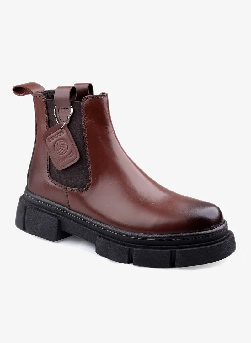 Bacca Bucci Brown Maverick Fashion Chelsea Boots with Lug Sole for Men | Best Price UAE