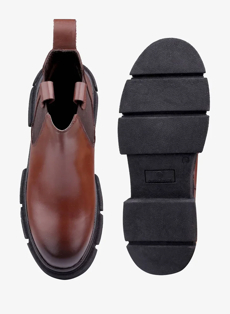Bacca Bucci Brown Maverick Fashion Chelsea Boots with Lug Sole for Men | Best Price UAE