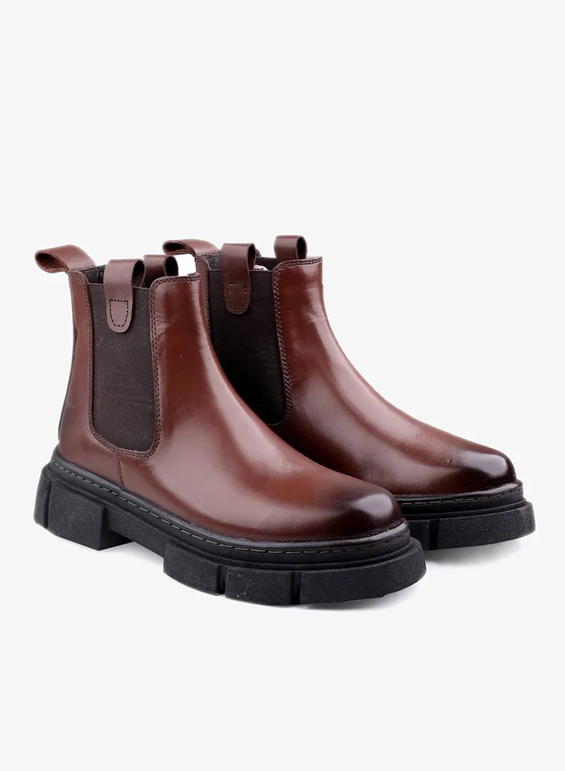 Bacca Bucci Brown Maverick Fashion Chelsea Boots with Lug Sole for Men | Best Price UAE