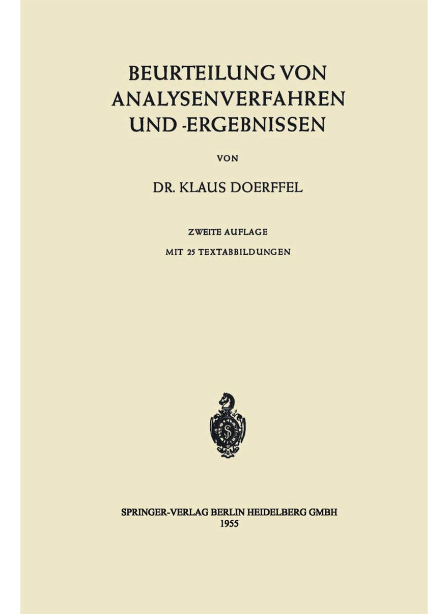 Beurteilung von Analysenverfahren und -Ergebnissen 