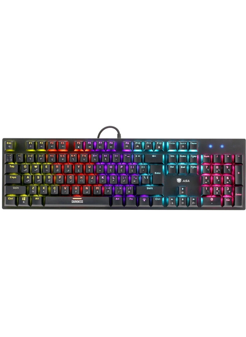 ASA - DARKNESS Rainbow Mechanical Gaming Keyboard With 104 KEYS - Image 1