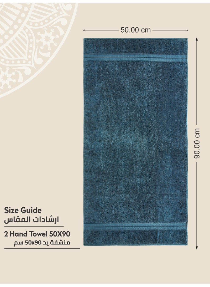 Donetella Premium 100 % Combed Cotton 2-Pcs Hand Towel Set (50 X 90 CM) 600 GSM Super Soft Hand Towel, Highly Absorbent, Quick Dry,Best Towel for Bathroom, Spa And Hotel  - Image 3
