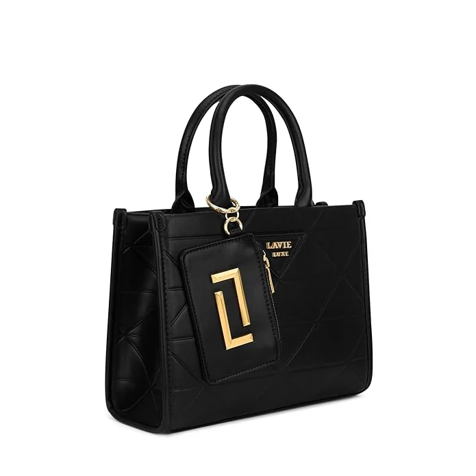 Lavie Luxe Women's Lisa Large Box Satchel bag (Black)