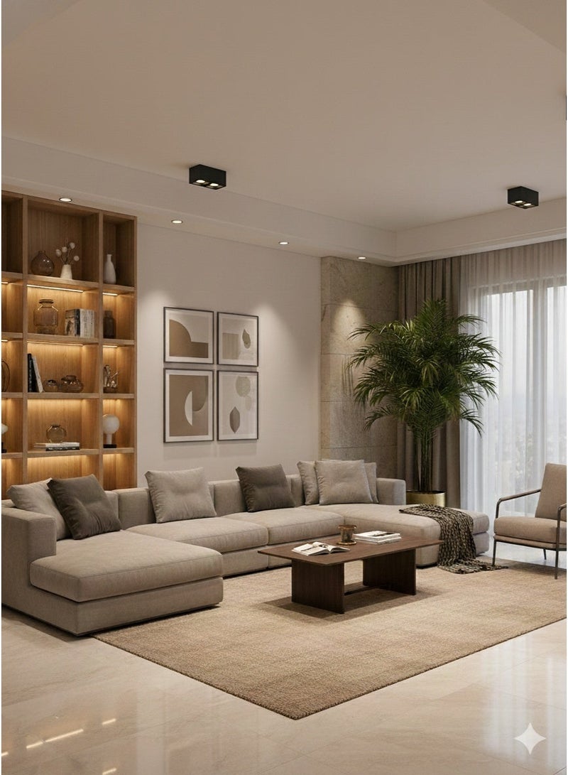 فلايبرو مصباح سقف سبوت لايت ليد 10 واط - إنارة خارجية ظاهرة (لطش) - تصميم عصري مانع للوهج لغرف المعيشة والممرات - [أسود/أبيض] - Image 3