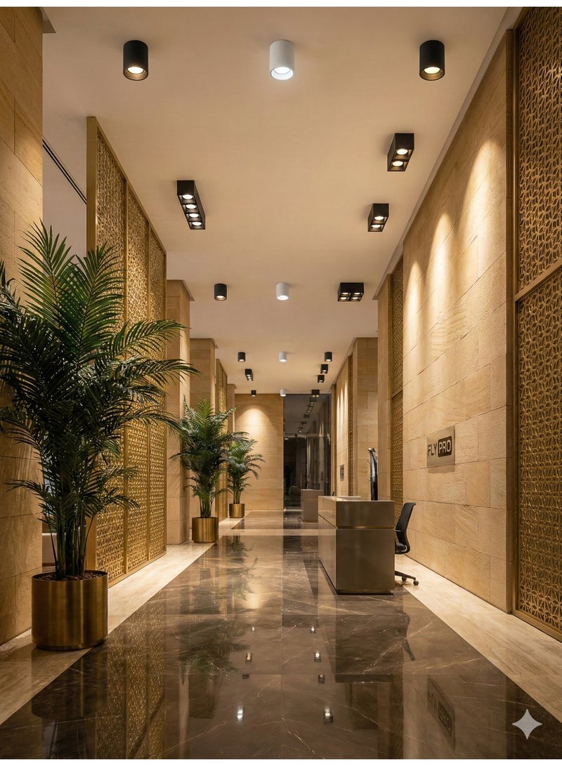 فلايبرو مصباح سقف سبوت لايت ليد 10 واط - إنارة خارجية ظاهرة (لطش) - تصميم عصري مانع للوهج لغرف المعيشة والممرات - [أسود/أبيض] - Image 4