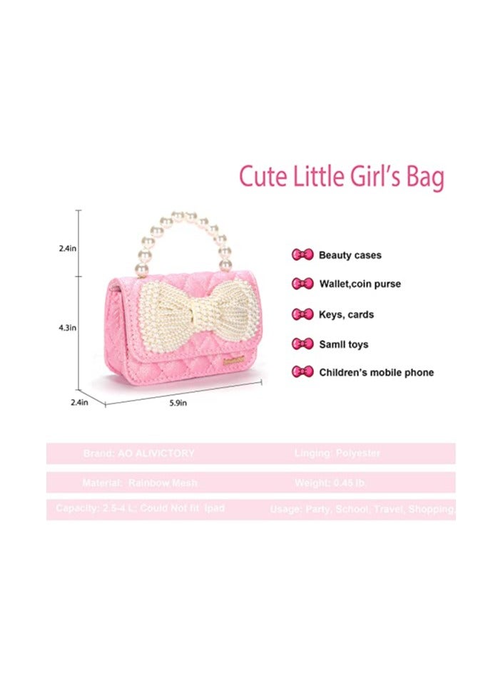 SOLARAE Cute Toddler Handbags for Little Girls - Sparkly Bow Crossbody Purses, Princess-Inspired Gifts, Adorable Small Shoulder Bags for Kids, Perfect Toys and Presents! - Image 5