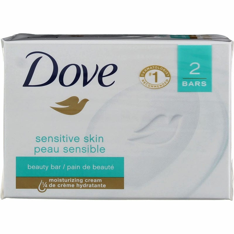 Dove Sensitive Skin Unscented Hypo-Allergenic Beauty Bar 4 oz (Pack of 2) - Image 1