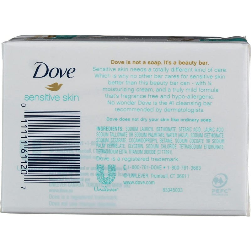 Dove Sensitive Skin Unscented Hypo-Allergenic Beauty Bar 4 oz (Pack of 2) - Image 3