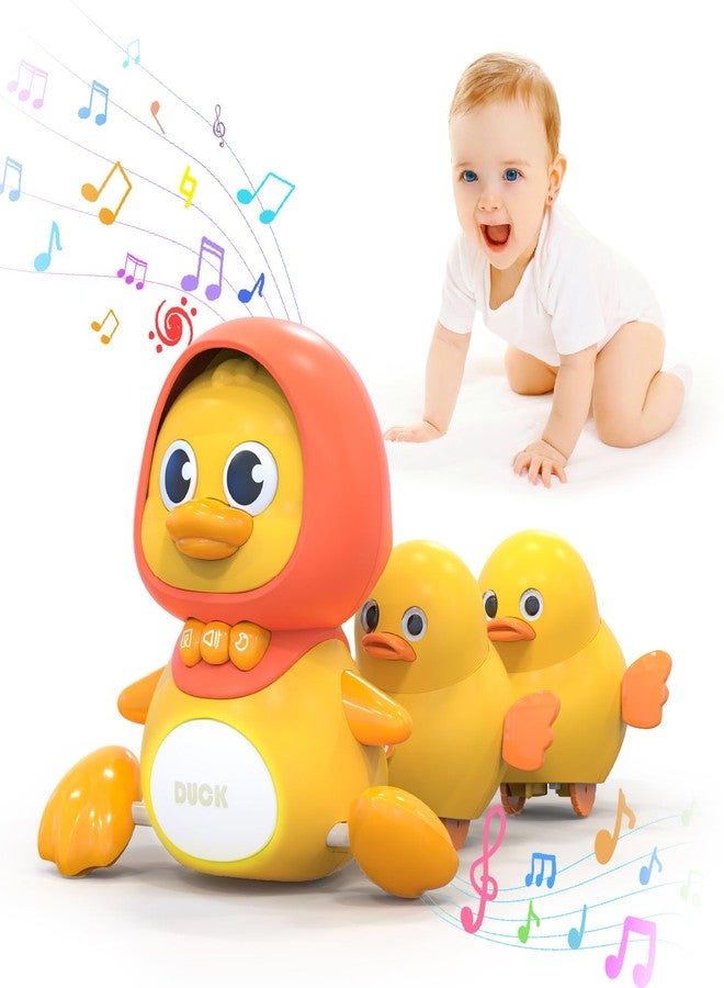 Gofimyee Crawling Duck Musical Toy, Baby Toy for Toddler, Sound Toys for 18+ Months, Early Educational Baby Toys with Light, Includes One Large Duck and Two Ducklings (Batteries Included) - Image 1