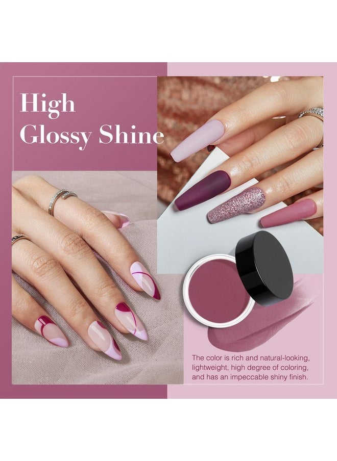 AZUREBEAUTY Dip Powder Nail Kit Fall Winter Dark Purple Lilac Purple Glitter 4 Colors Nail Dip Powder Starter Set Essential Dip Liquid Set With Base/Top Coat Activator For French Art Manicure Diy Gift  - Image 3