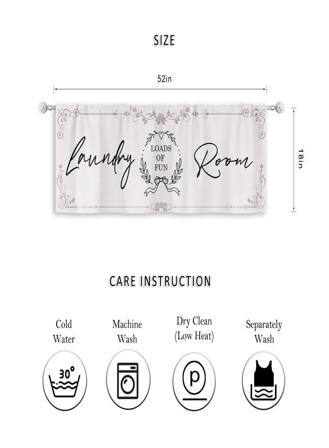 ريديكور ستائر رييديكور القصيرة لغرفة الغسيل، بتصميم ريفي عتيق، مزينة بعبارات مرحة وزهور ريفية، مع جيب للعمود، مثالية لغرفة النوم أو غرفة المعيشة. مصنوعة من قماش فاخر، قطعة واحدة، مقاس 52 بوصة عرض × 18 بوصة ارتفاع. - Image 4