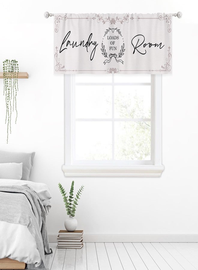 ريديكور ستائر رييديكور القصيرة لغرفة الغسيل، بتصميم ريفي عتيق، مزينة بعبارات مرحة وزهور ريفية، مع جيب للعمود، مثالية لغرفة النوم أو غرفة المعيشة. مصنوعة من قماش فاخر، قطعة واحدة، مقاس 52 بوصة عرض × 18 بوصة ارتفاع. - Image 5