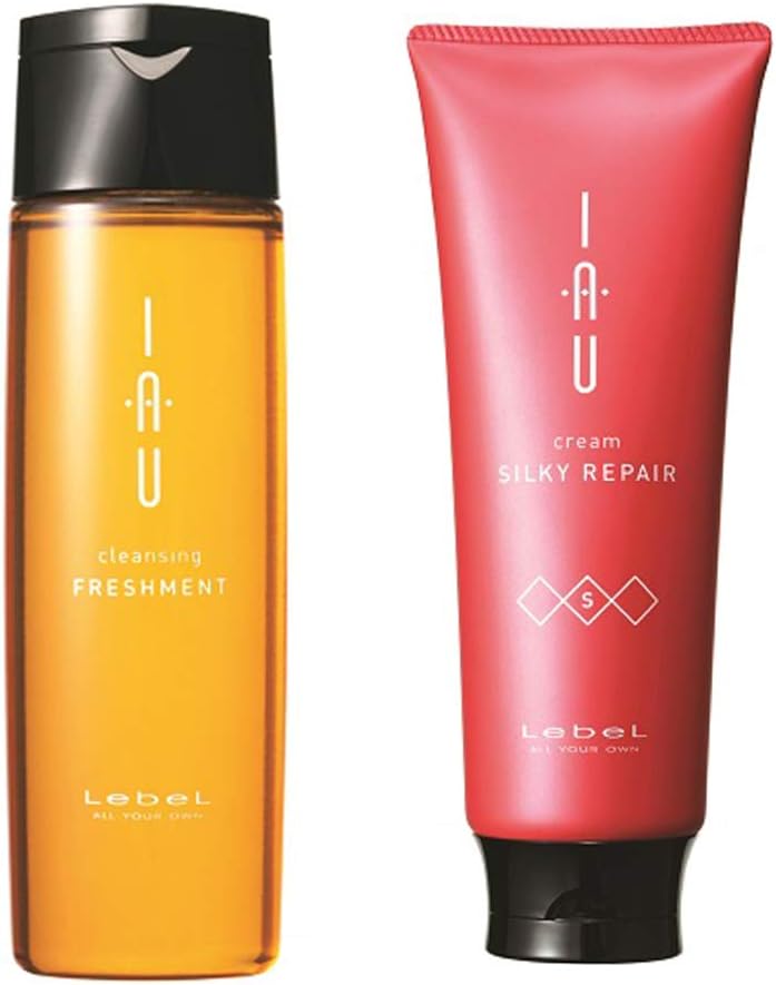 Lebel IAU Cleansing Freshment Hair Shampoo 200ml Lebel IAU Silky Repair Hair Treatment 200ml Set Green Tea Set