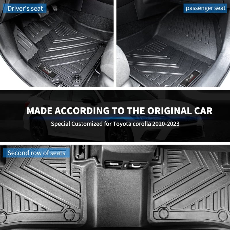 Yonugli Floor Mats and Cargo Liner Set for 2020 2021 2022 2023 2024 2025 2026 Toyota Corolla Sedan Accessories AllWeather TPE Mat Protection for 2026 Toyota Corolla Floor MatsCargo Liner - Image 4