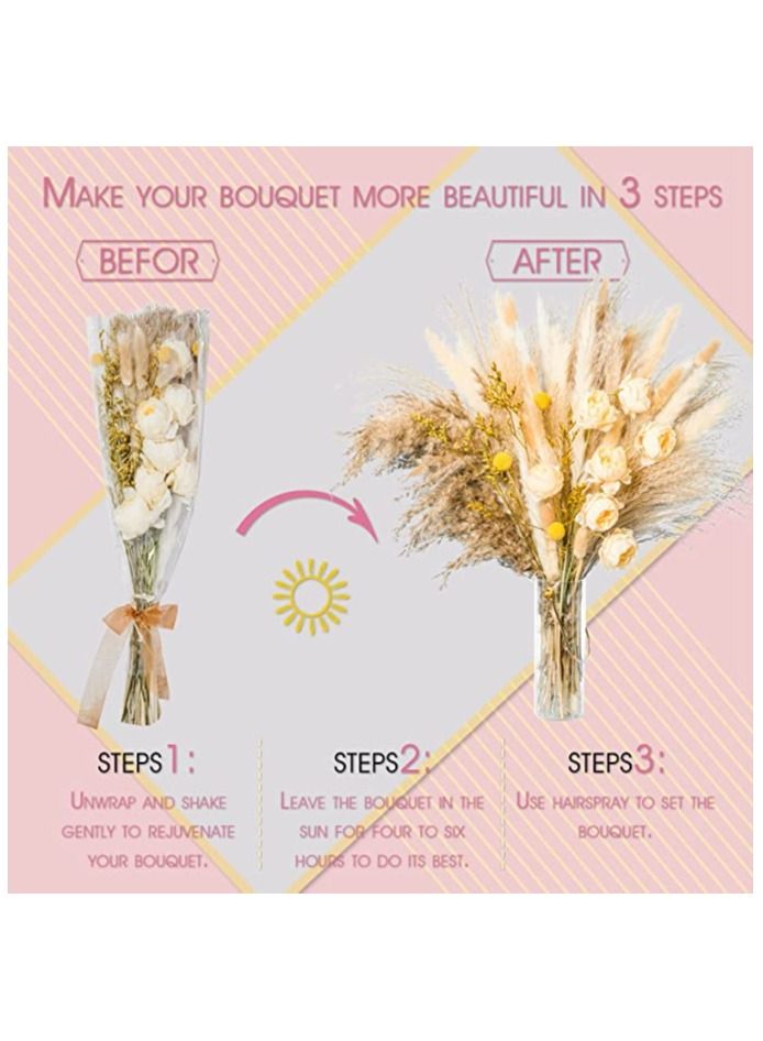 Mericka - 94 pcs Luxury Gift Box Beautiful Pampas Grass Bouquet Decor | Long-Lasting Dried Flowers Bouquet for Boho Home Decor and Boho Wedding Decor (The Designer Bouquet) - Image 4