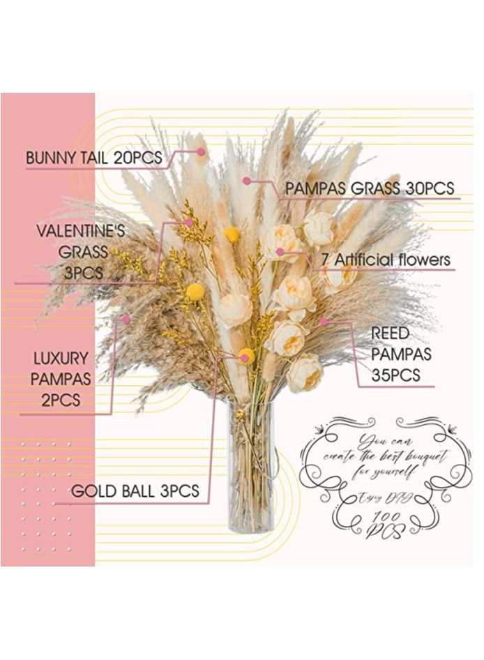 Mericka - 94 pcs Luxury Gift Box Beautiful Pampas Grass Bouquet Decor | Long-Lasting Dried Flowers Bouquet for Boho Home Decor and Boho Wedding Decor (The Designer Bouquet) - Image 3