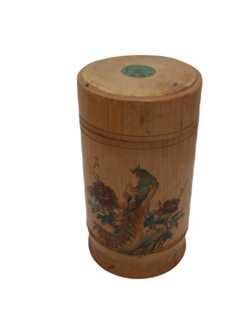 Antique Museum WOODEN HAND PAINTED CUP WITH TOP