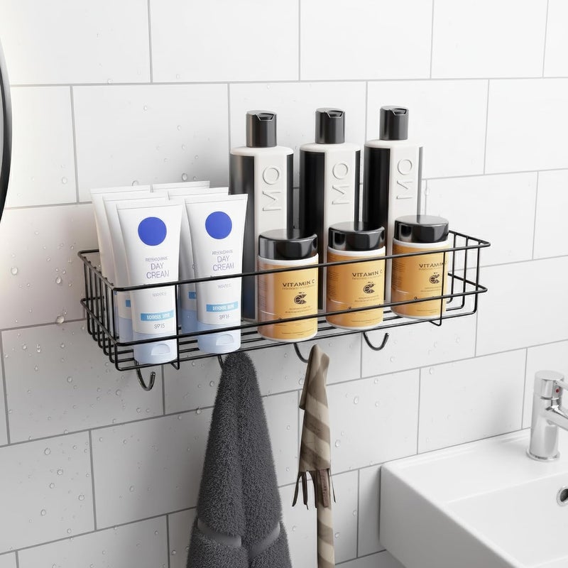 MIORAH Bathroom Organiser Without Drill | Bathroom Accessories | Self Adhesive Bathroom Shelves & Organizer for Wall Storage and Decor (Pack of 1) - Image 1