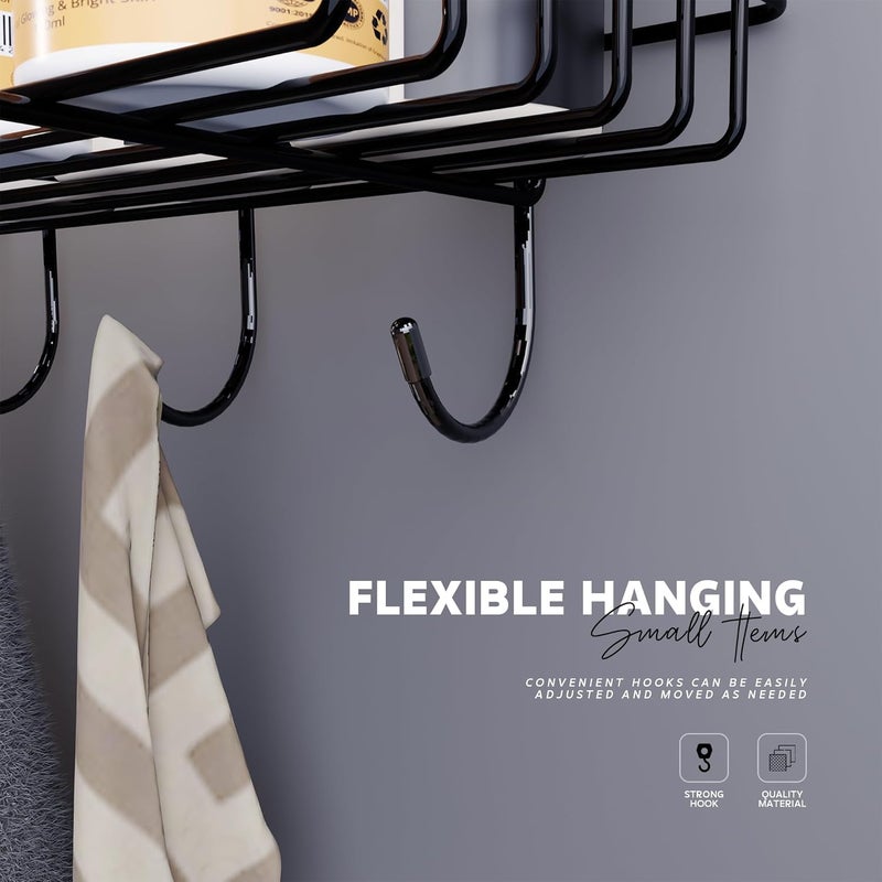 MIORAH Bathroom Organiser Without Drill | Bathroom Accessories | Self Adhesive Bathroom Shelves & Organizer for Wall Storage and Decor (Pack of 1) - Image 4