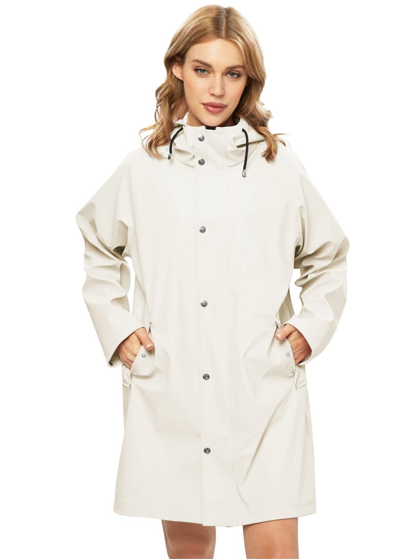 Frostvolt Rain Jackets for Unisex Waterproof, Raincoat Long Hooded Rain Coats Outdoor Windbreaker Trench Coat  - Image 1