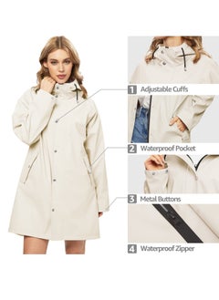 Frostvolt Rain Jackets for Unisex Waterproof, Raincoat Long Hooded Rain Coats Outdoor Windbreaker Trench Coat  - Image 3
