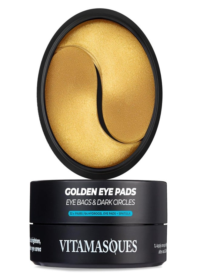 Vitamasques Golden Hydrogel Eye Pads For Puffy Eyes & Dark Circles - Refresh in 15 minutes - Formulated in Korea - 32 Pairs / 64 HydroGel Eye Pads - Image 1