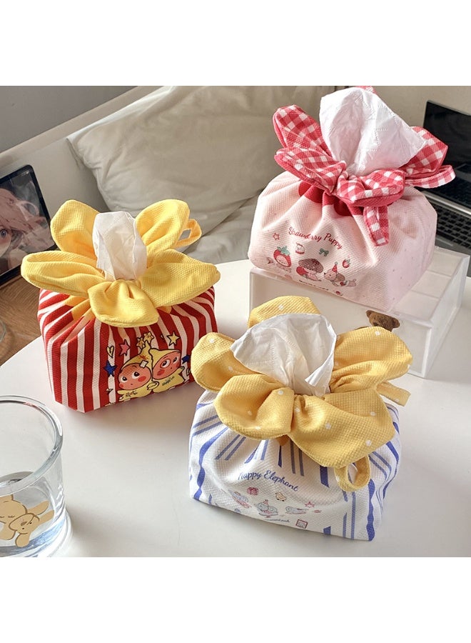 Cute Flower Tissue Box, Fabric Tissue Bag, Cartoon Car/Home Napkin Storage Bag, Children's Gift Bag, Gift Box Packaging, Birthday Gift bag, Red - Image 2