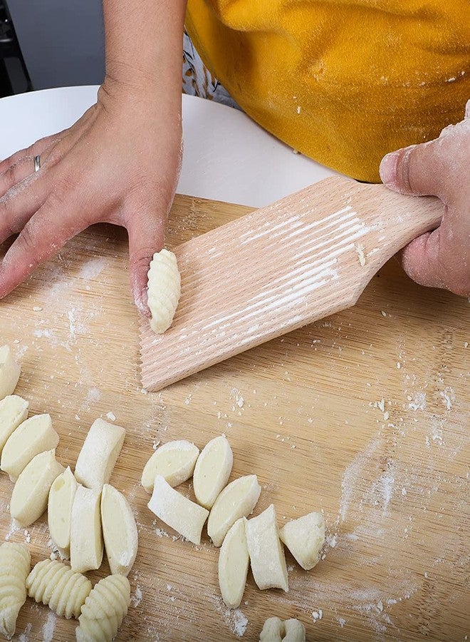 PAMISO 2 PCS Wooden Gnocchi Boards, Homemade Pasta Tool, Homemade Butter Paddles (2.7 in wide) - Image 3