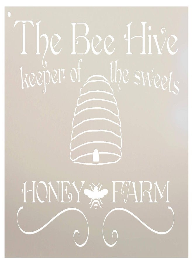 Studio R 12 The Bee Hive - Honey Farm Stencil by StudioR12 | Reusable Mylar Template | Use to Paint Wood Signs - Pallets - DIY Country Christmas - Select Size (15" x 12") - Image 1