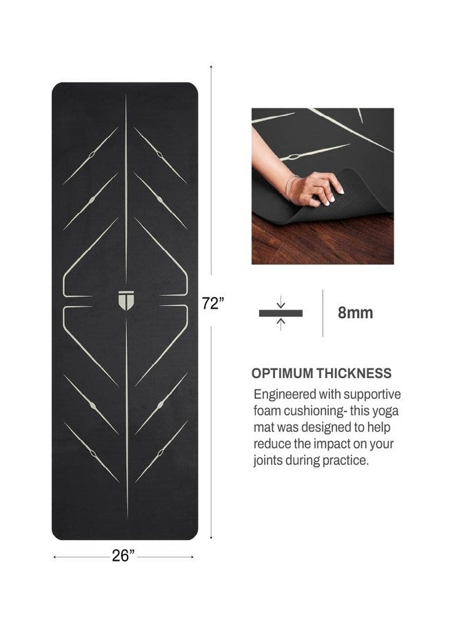 TEGO Core Yoga Mat (Black Gold) | 8mm Ultra-Cushioned TPE Mat with Posture Reference Lines | Antimicrobial, Non-Slip, Lightweight & Portable with Carry Bag | Beginner-friendly Yoga Mat | 72/78 x 26” | Joint-Friendly Mat - Image 3