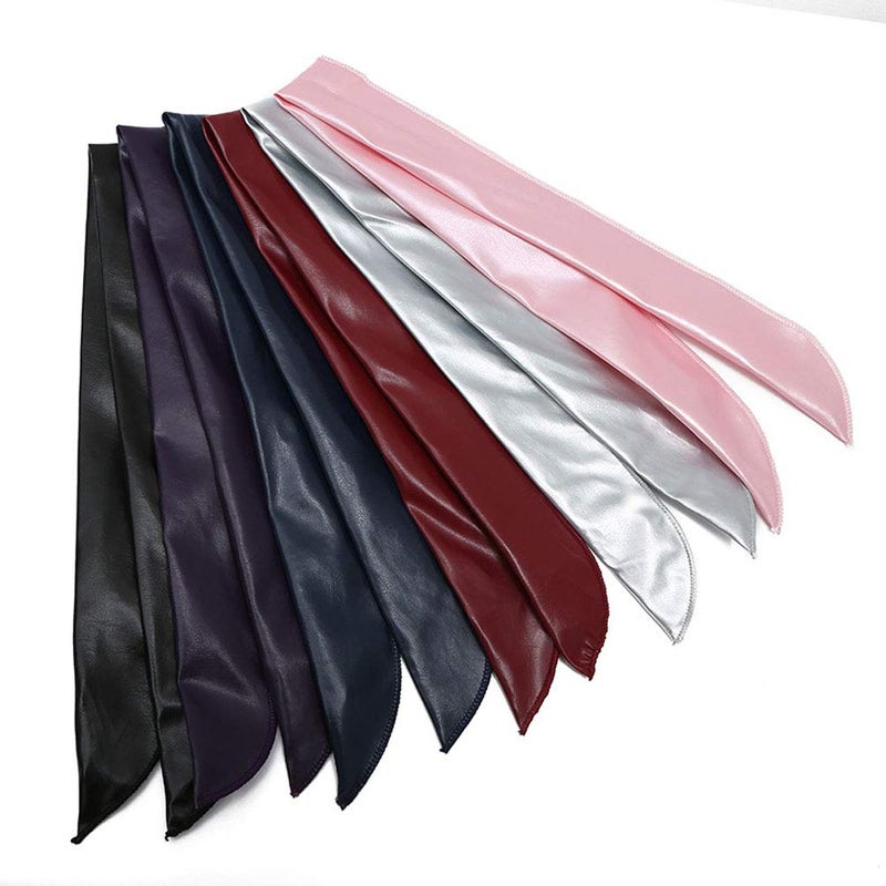 Teensery 6 Pcs PU Leather Twist Bow Wired Headbands Rabbit Ear Hairband Hair Accessories for Women Girls Mixed Color