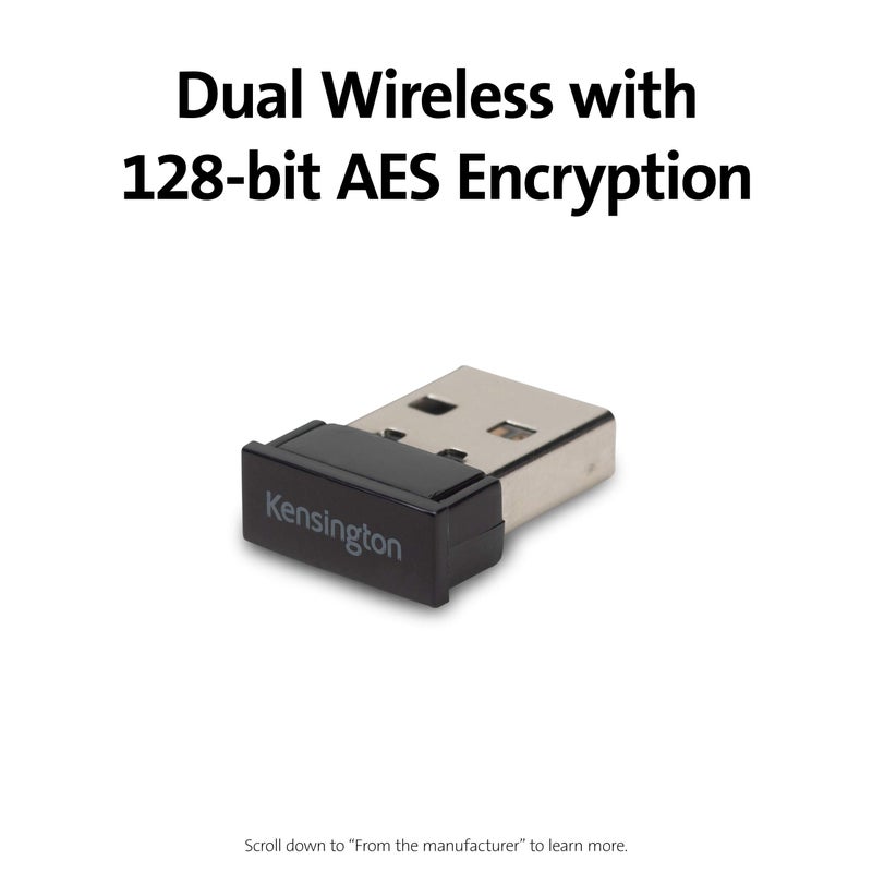 Kensington Pro Fit Ergonomic Wireless Keyboard, Bluetooth - Black (K75401US) - Image 5