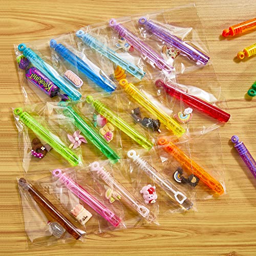 INSCRAFT Bubble Wand, 90 Pack Mini Bubble Wands Bulk 15 Colors for Halloween, Summer Toys, Wedding, Outdoor Indoor Activity Use, Bubbles Party Favors, Gifts for Kids Toddlers - Image 4