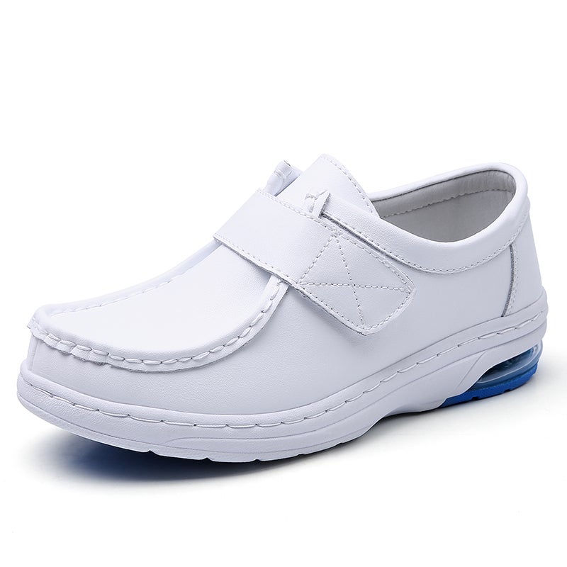 Shoes Winter Womens Soft Sole Air Cushion Flat Wedge Heeled Korean Style fleece-lined Cotton Shoes Warm Care Work Shoes 8026/single shoe white