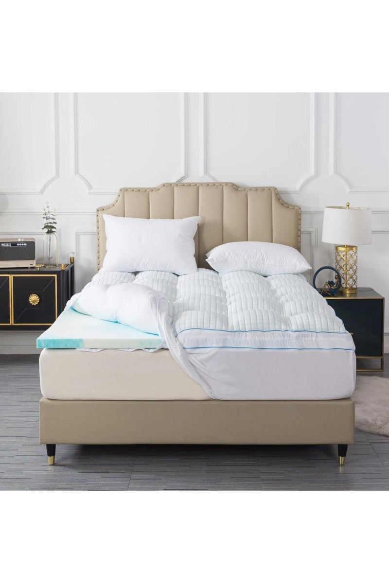 Dibaj Premium Thick Memory Foam Mattress Topper 7.5cm Thick 120x200cm for Custom Support and Comfort with Removable Washable Cover - Image 4
