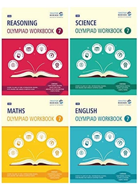 SBB Reasoning, Maths, Science and English Olympiad Workbook Combo - Class 7